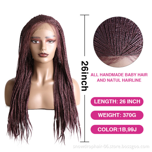 Lace With Baby Hair Wholesale Glueless Knotless Box Braided Synthetic Laces Front Wigs Vendors Braid Wigs For Black Women